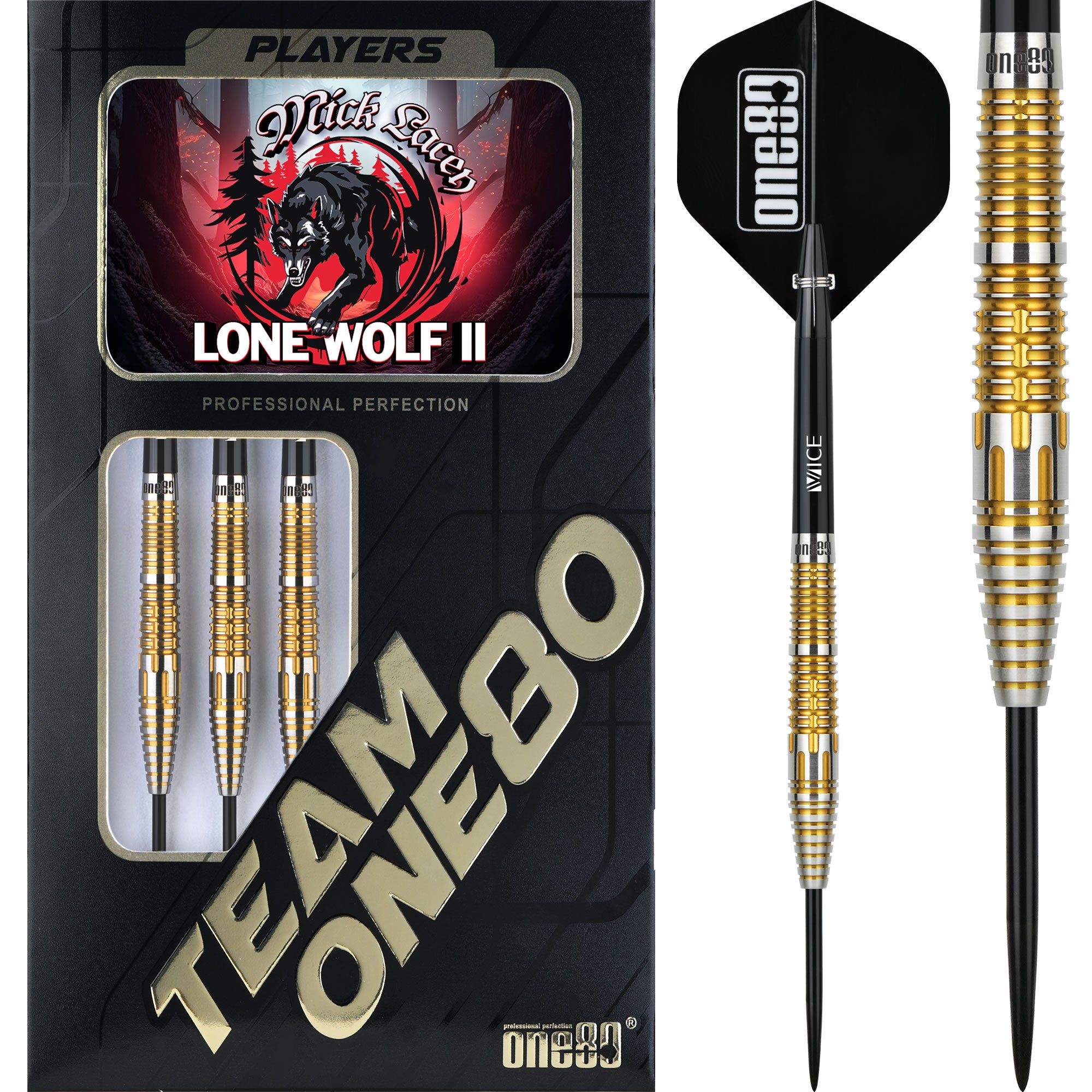 One80 Mick Lacey Darts - Steel Tip - 90% Tungsten - V2 - 23g