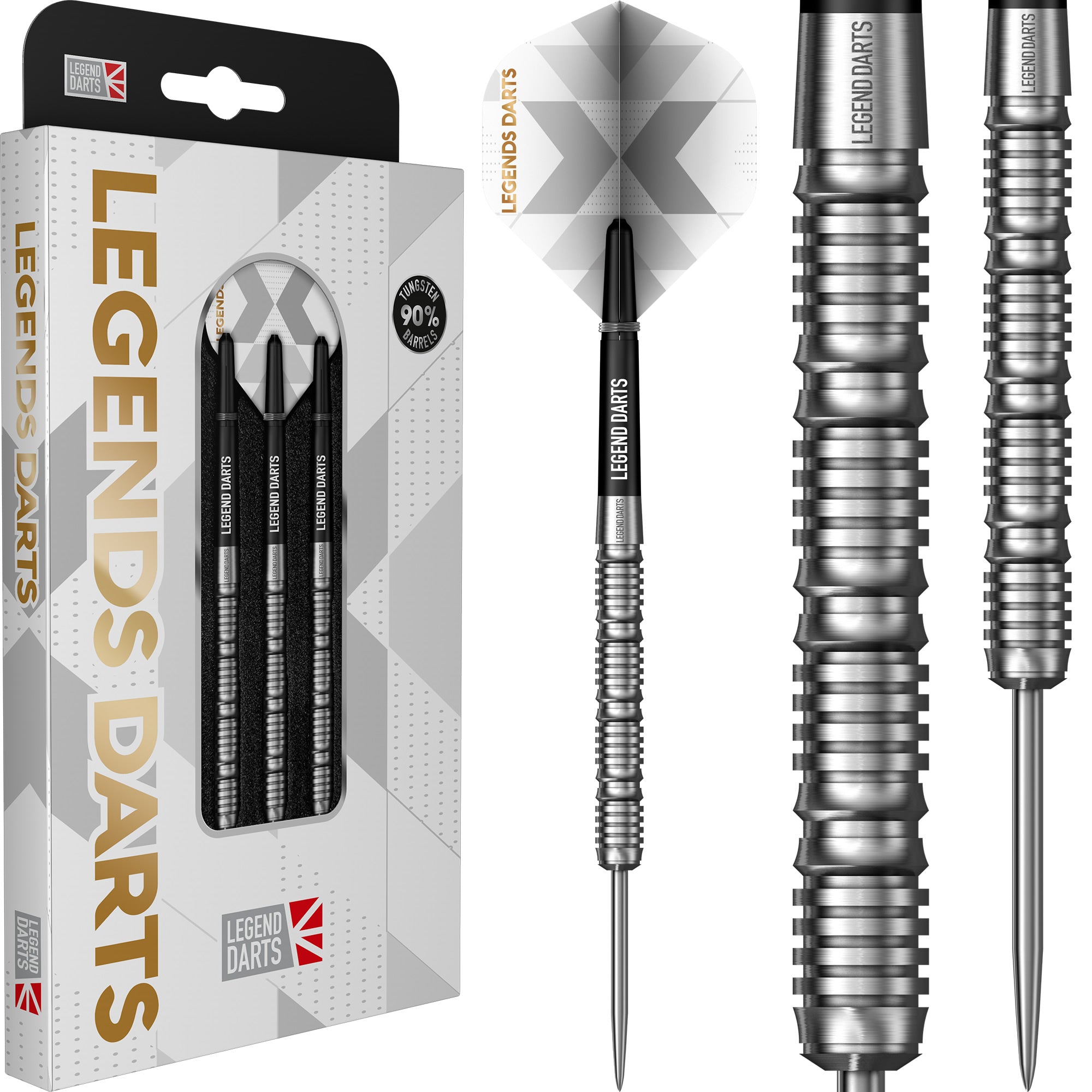 Legend Darts - Steel Tip - 90% Tungsten - Pro Series - V17 - Quad Rin