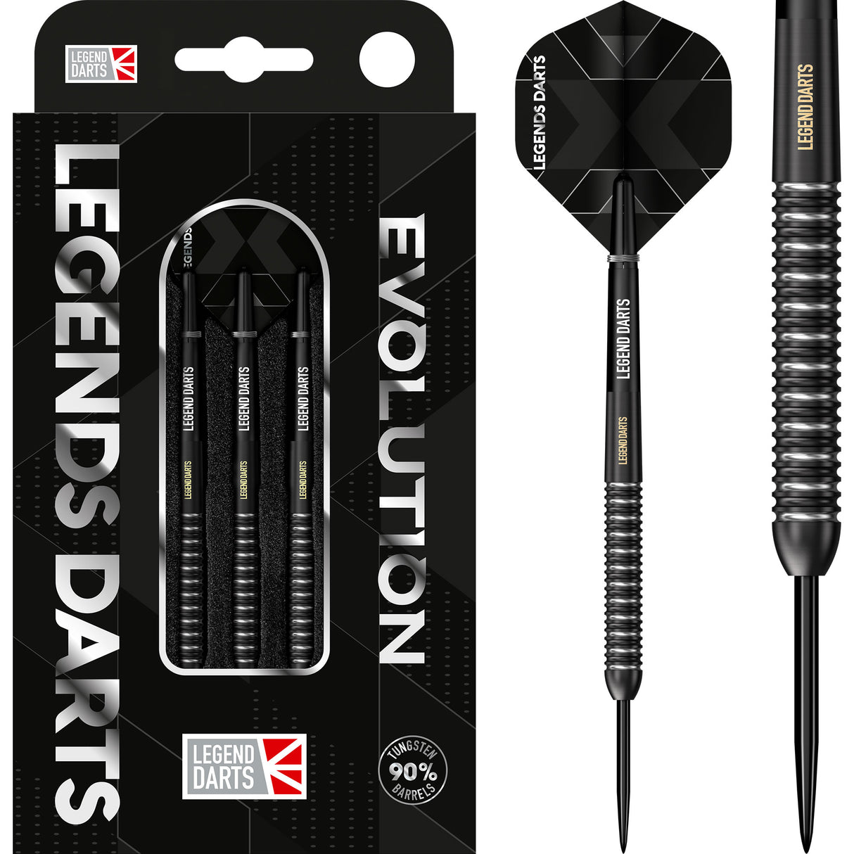 Legend Darts - Steel Tip - Revolution Series - B07 - Black - Multi Ring