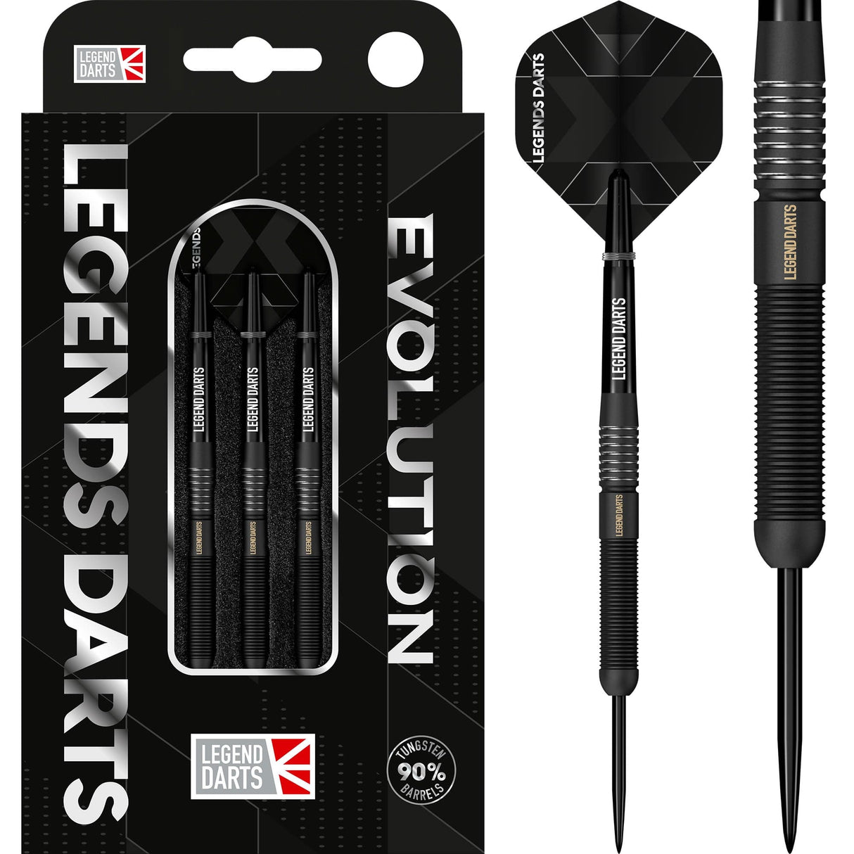 Legend Darts - Steel Tip - Revolution Series - B16 - Black - Straight