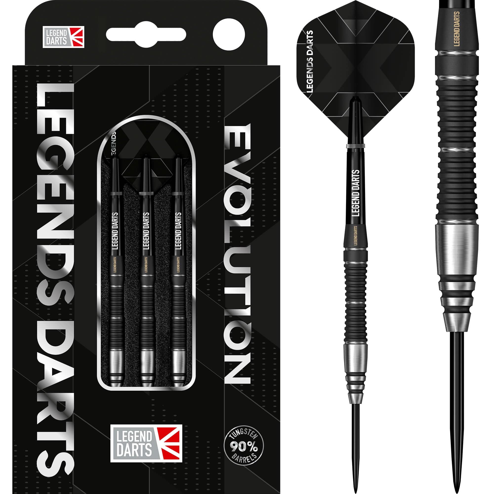 Legend Darts - Steel Tip - Revolution Series - B17 - Black - Scallop