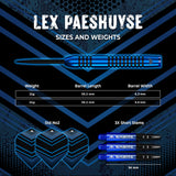 Mission Lex Paeshuyse Darts - Steel Tip - 90% Tungsten - Blue & Black