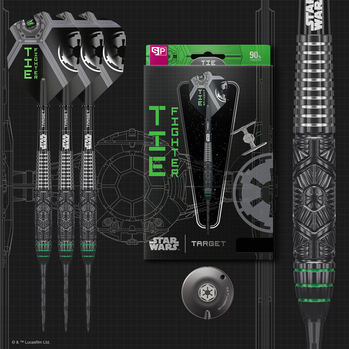 Target Star Wars Darts - Steel Tip - 90% Tungsten - Tie Fighter