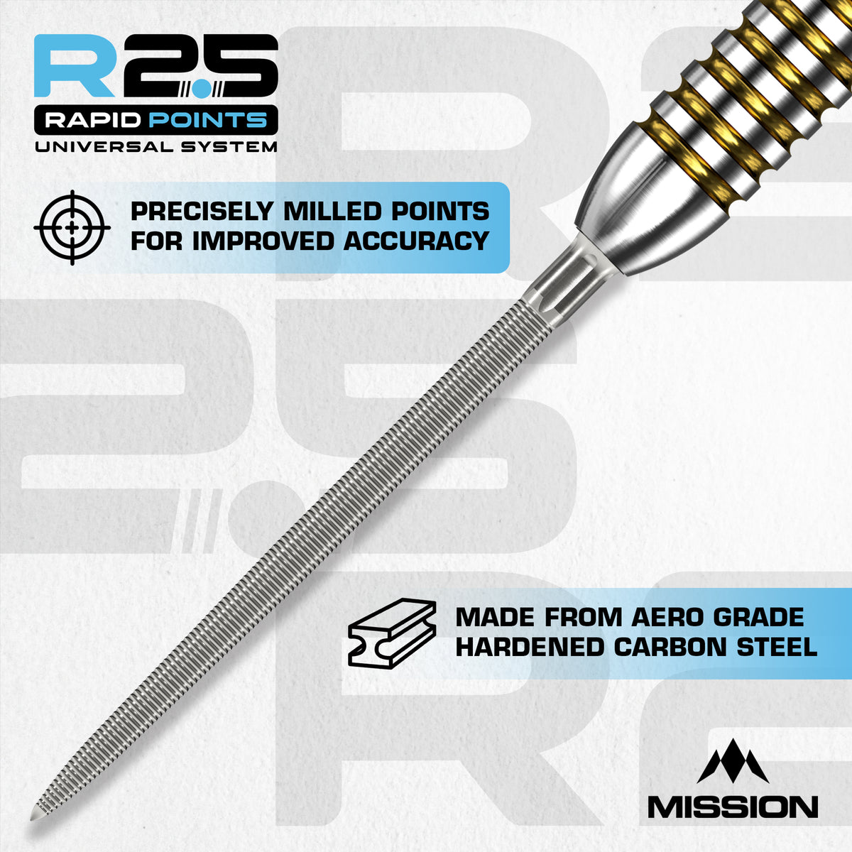 Mission R2.5 Rapid Dart Points - Steel Tip - MG1