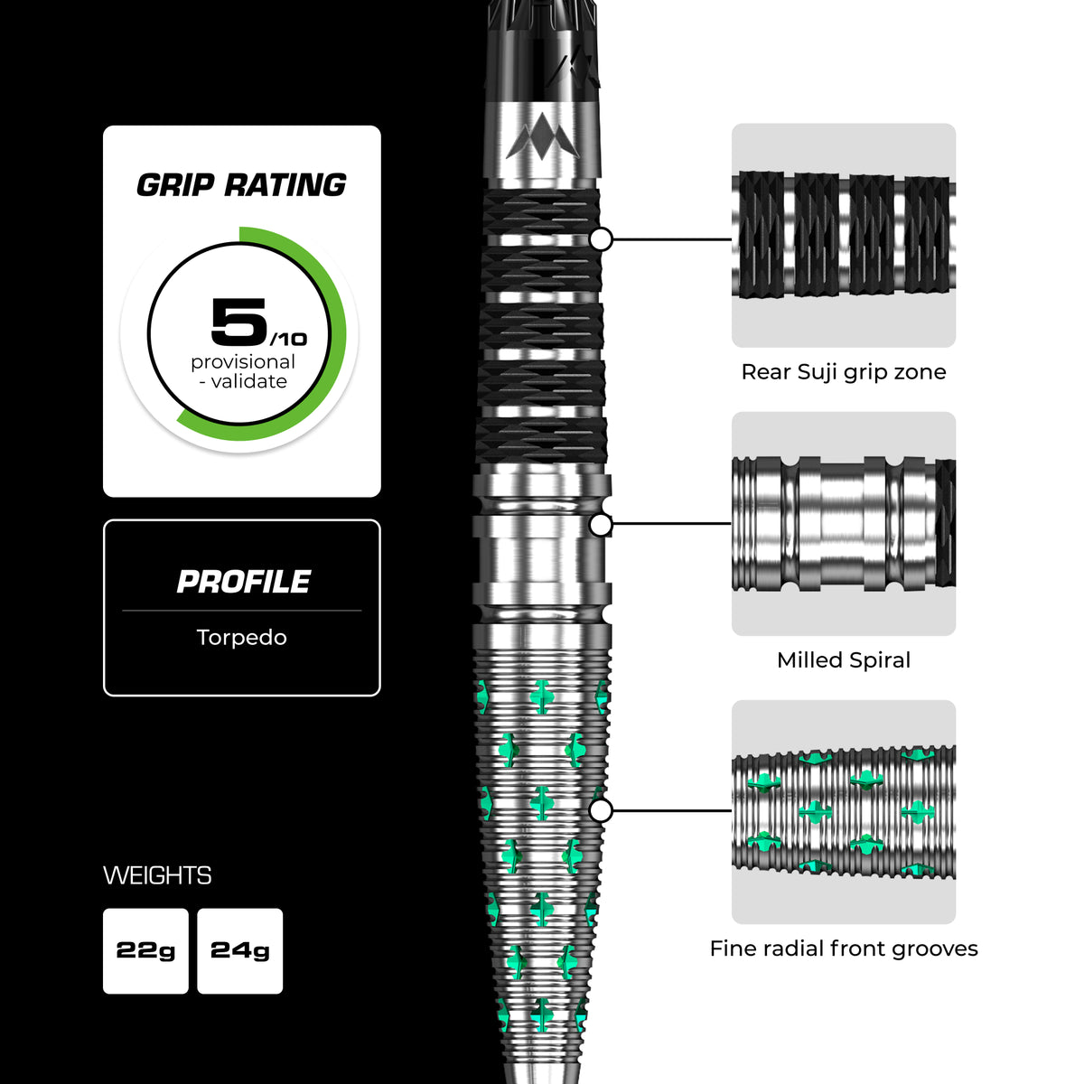 Mission Mantis R2.5 Darts - Steel Tip - 95% Tungsten