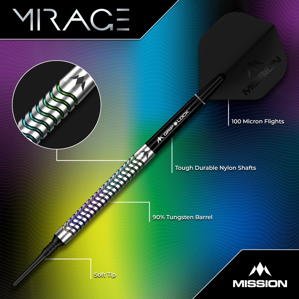 Mission Mirage Darts - Soft Tip - 90% Tungsten