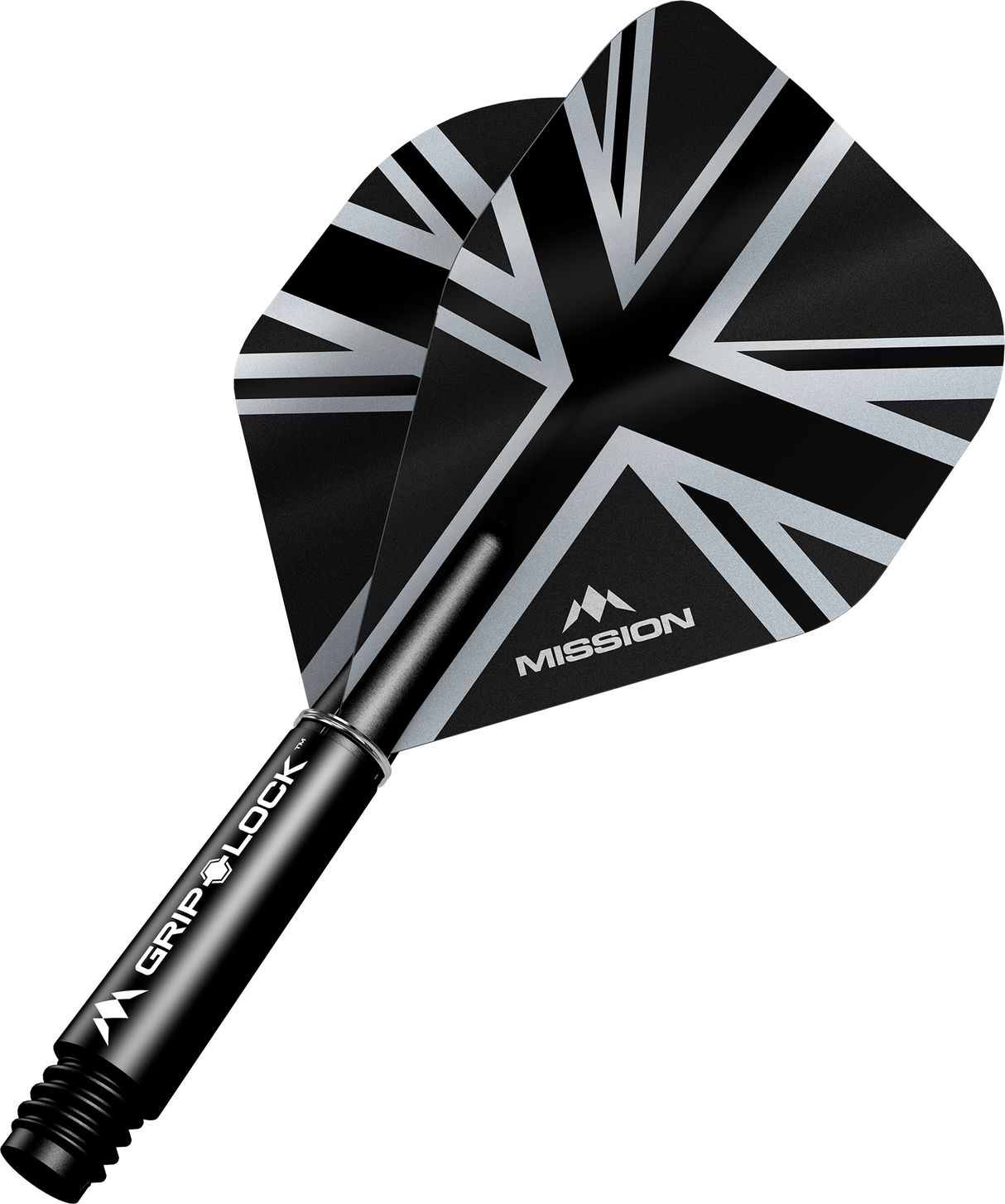 Mission Alliance Black No2 Dart Flights Combo With Griplock Shafts