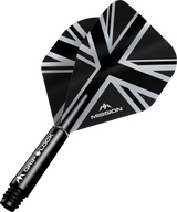 Mission Alliance Black No2 Dart Flights Combo With Griplock Shafts