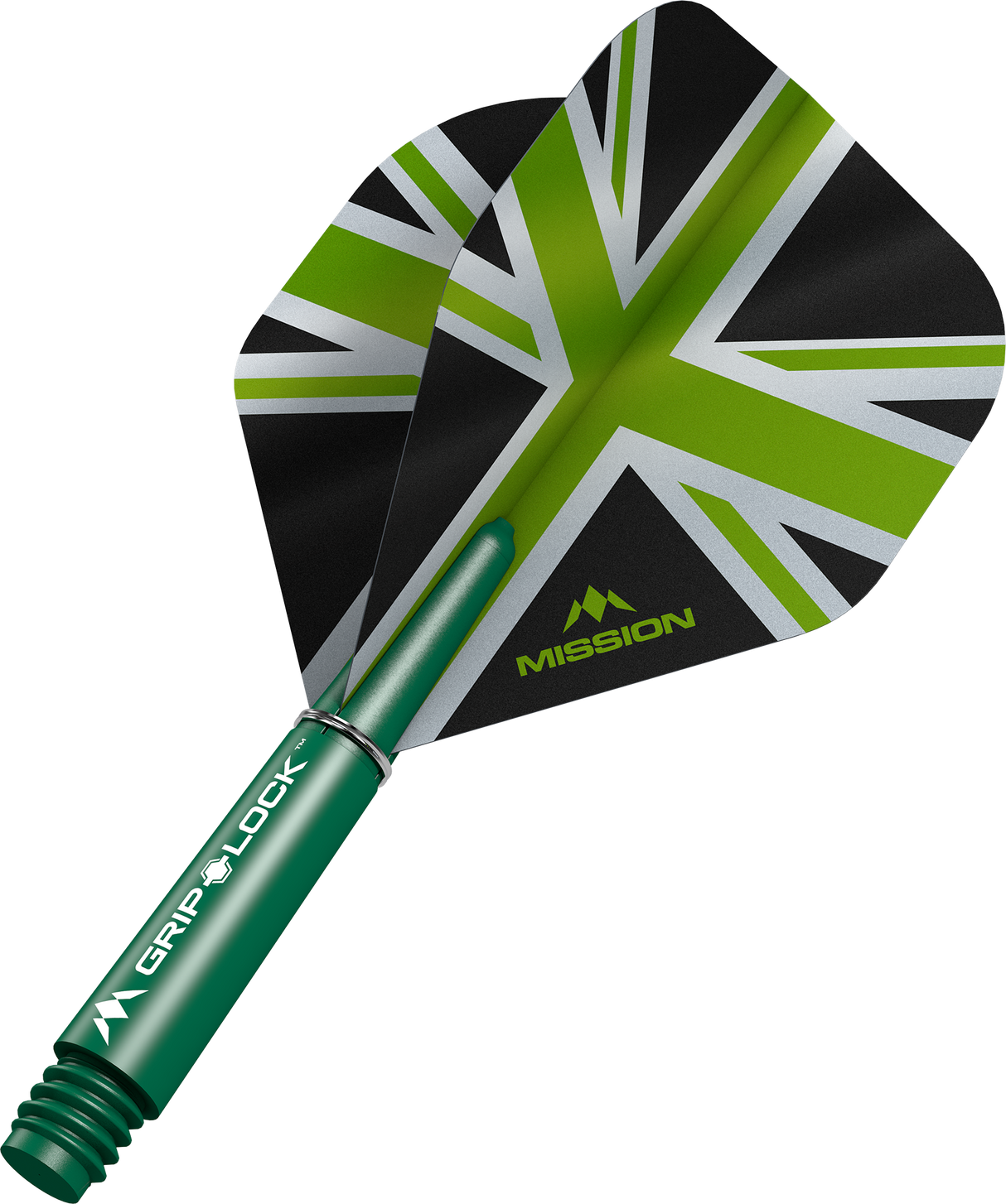 Mission Alliance Black No2 Dart Flights Combo With Griplock Shafts