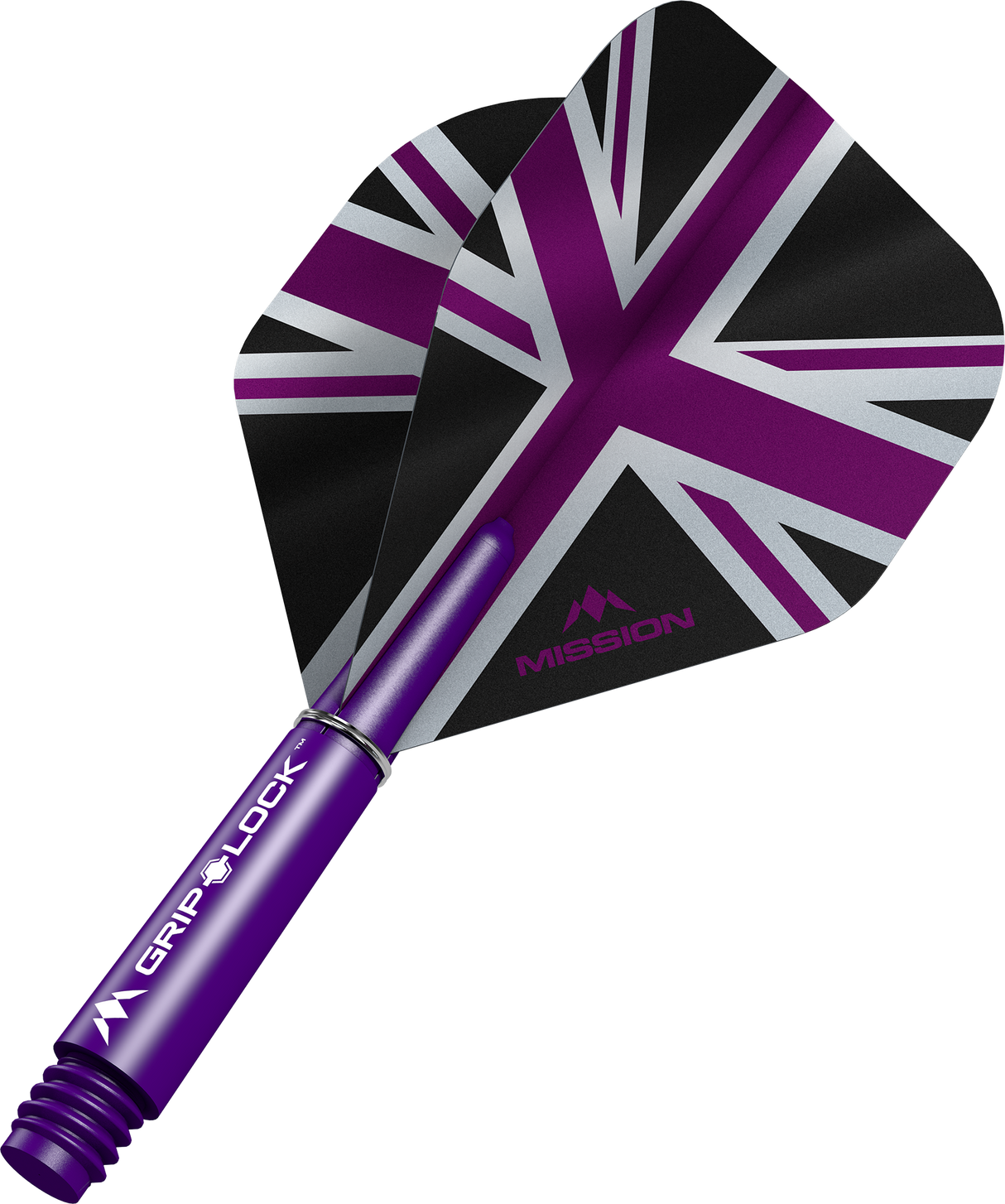 Mission Alliance Black No2 Dart Flights Combo With Griplock Shafts