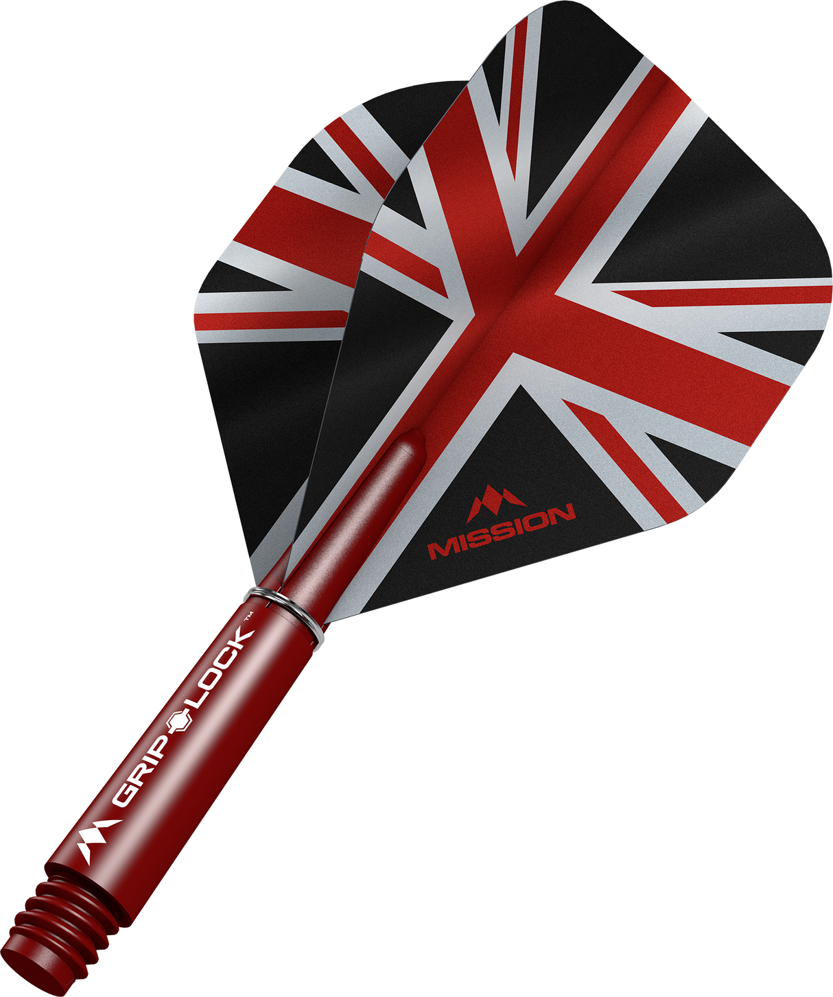 Mission Alliance Black No2 Dart Flights Combo With Griplock Shafts