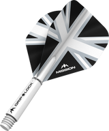 Mission Alliance Black No2 Dart Flights Combo With Griplock Shafts