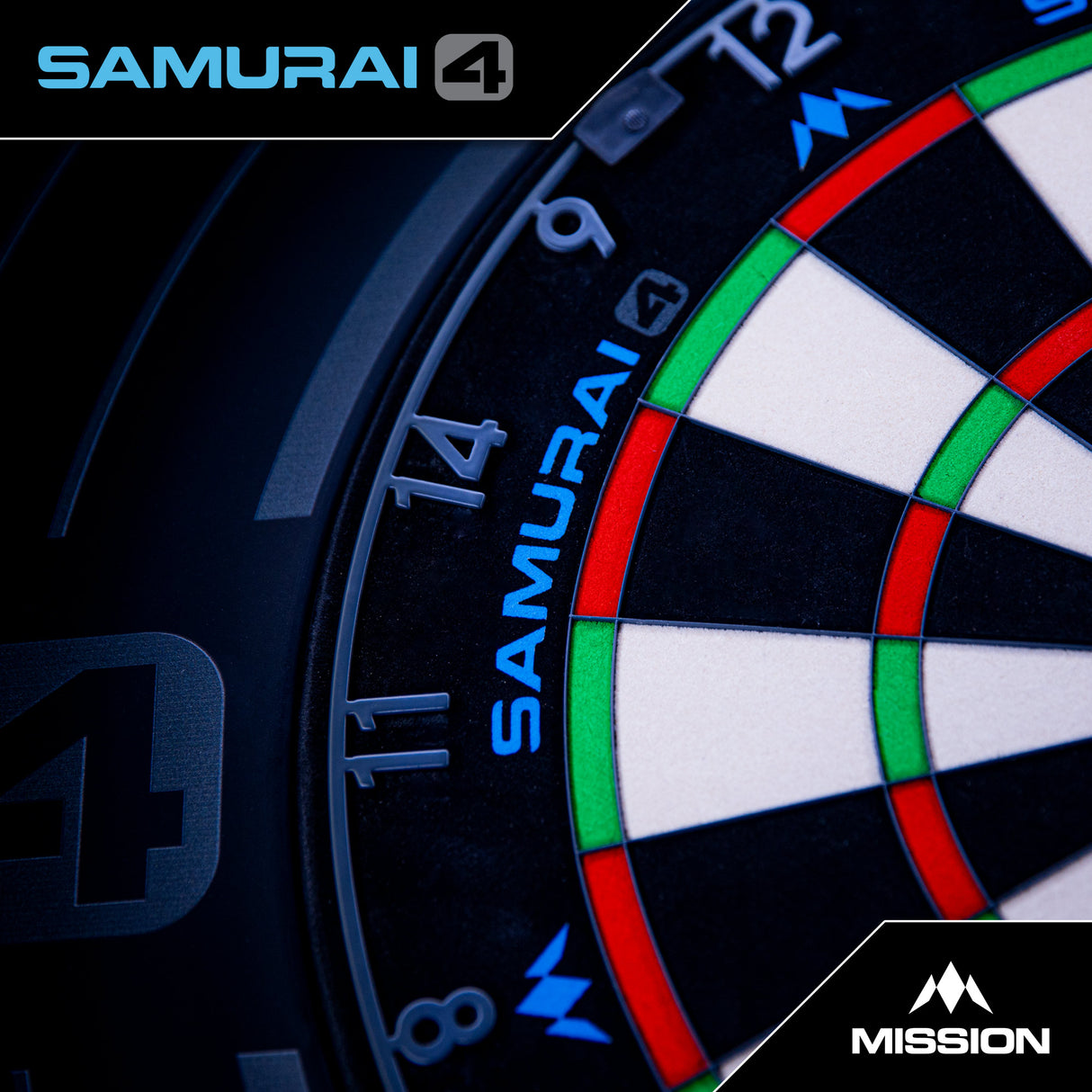 Mission Samurai 4 Dartboard - Professional - Knife Wire - Graphite Grey