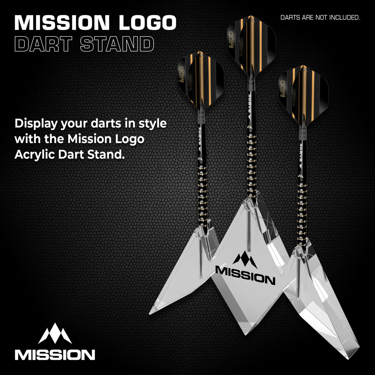 Mission Acrylic Dart Stand - Logo - 3 Dart Display Stand