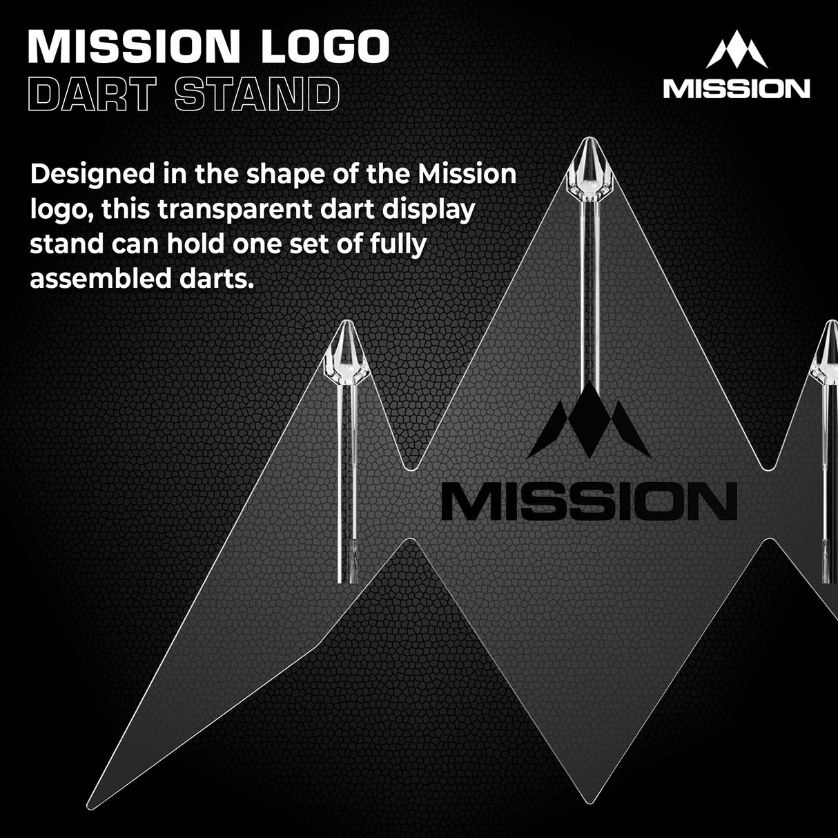 Mission Acrylic Dart Stand - Logo - 3 Dart Display Stand