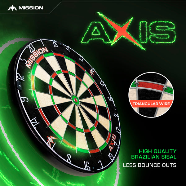 Mission Axis Dartboard - Tri Wire - Player Level Endurance Board