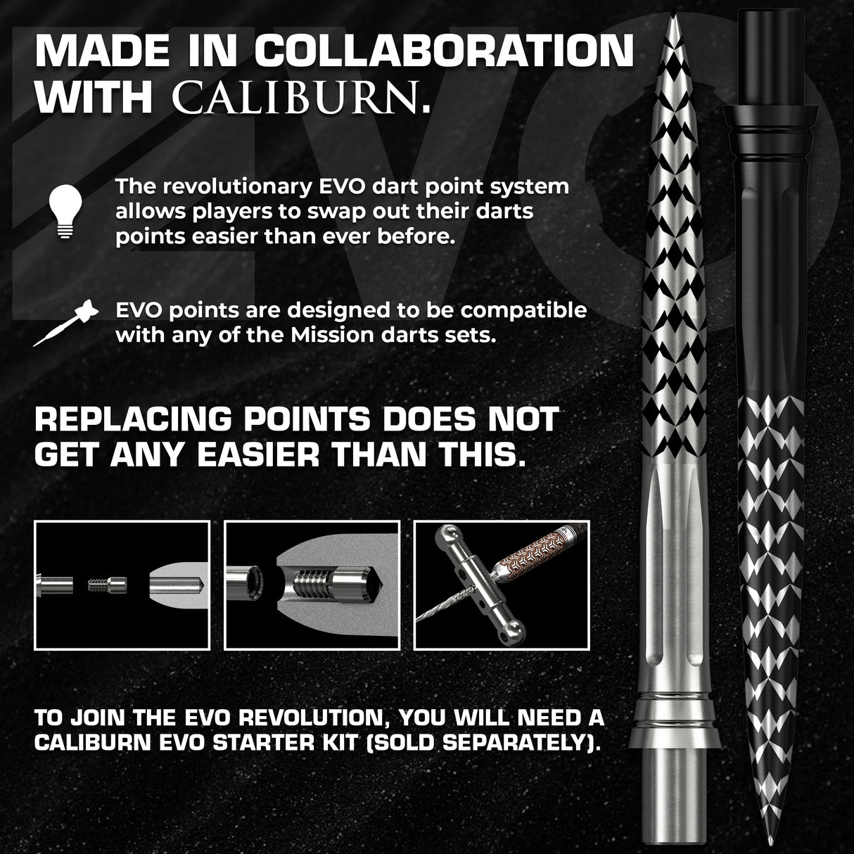 Mission Caliburn EVO Dart Points - Mission Logo