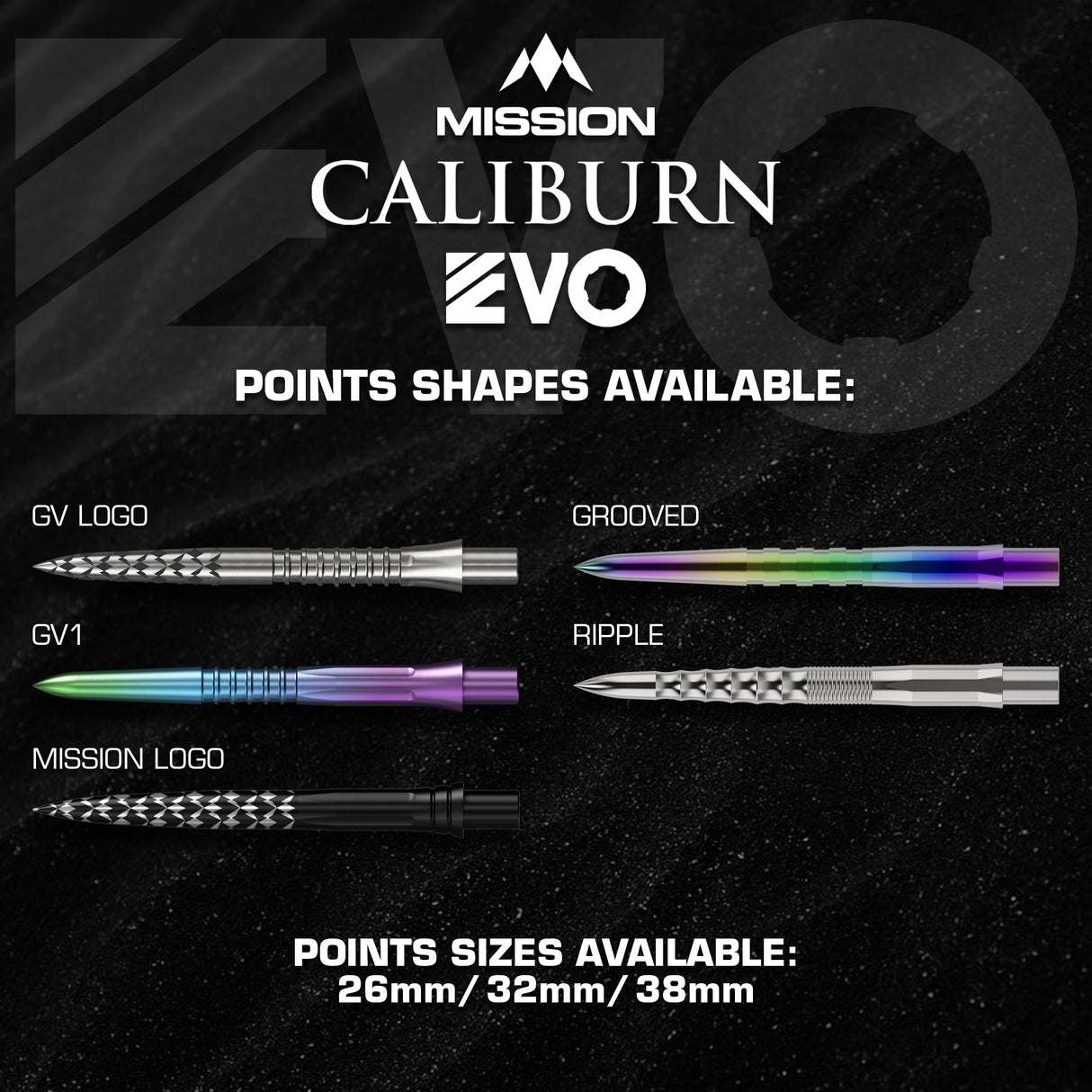 Mission Caliburn EVO Dart Points - Mission Logo