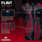 Mission Darts Flint Dart Shirt - Collarless - Lightweight - Black & Red