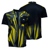 Mission Darts Flint Dart Shirt - Collarless - Lightweight - Black & Yellow
