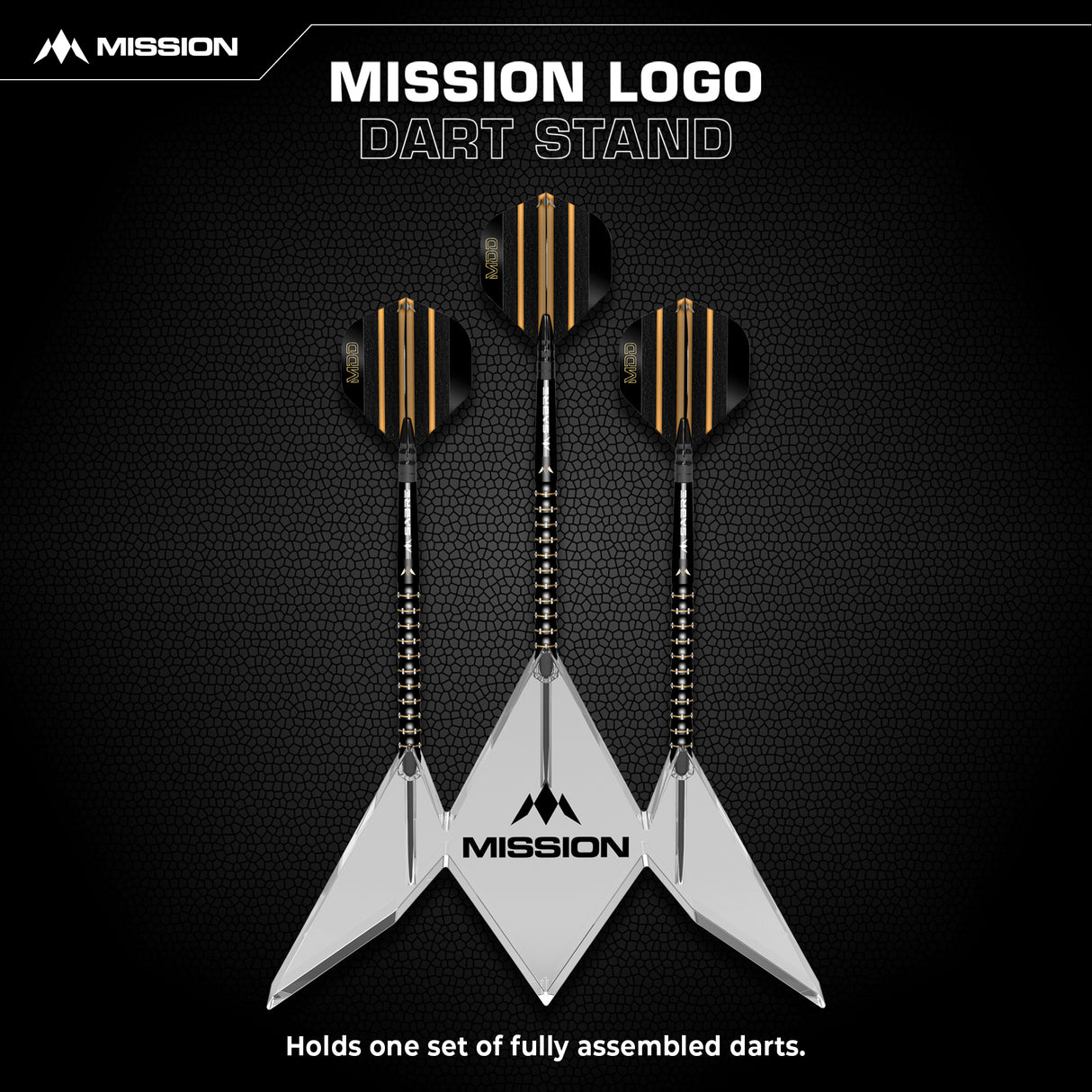 Mission Acrylic Dart Stand - Logo - 3 Dart Display Stand