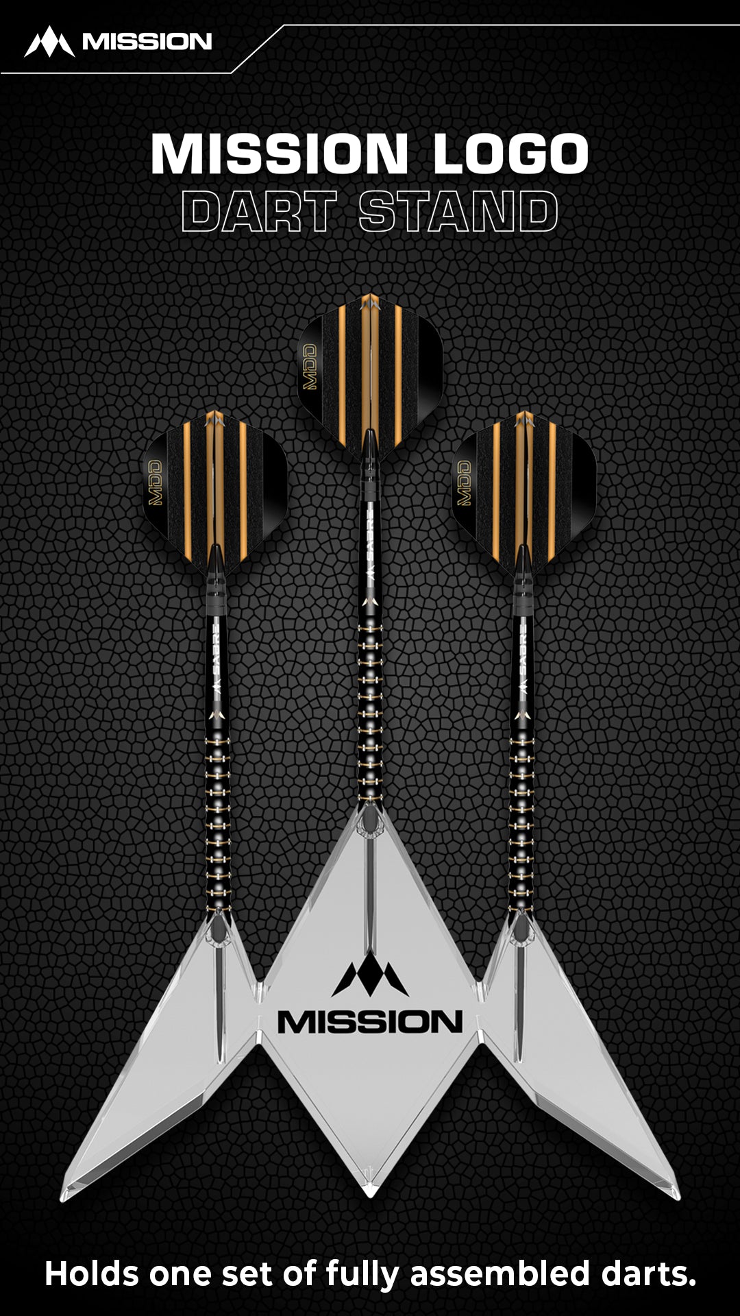 Mission Acrylic Dart Stand - Logo - 3 Dart Display Stand