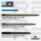 Mission R2.5 Rapid Dart Points - Steel Tip - RVX