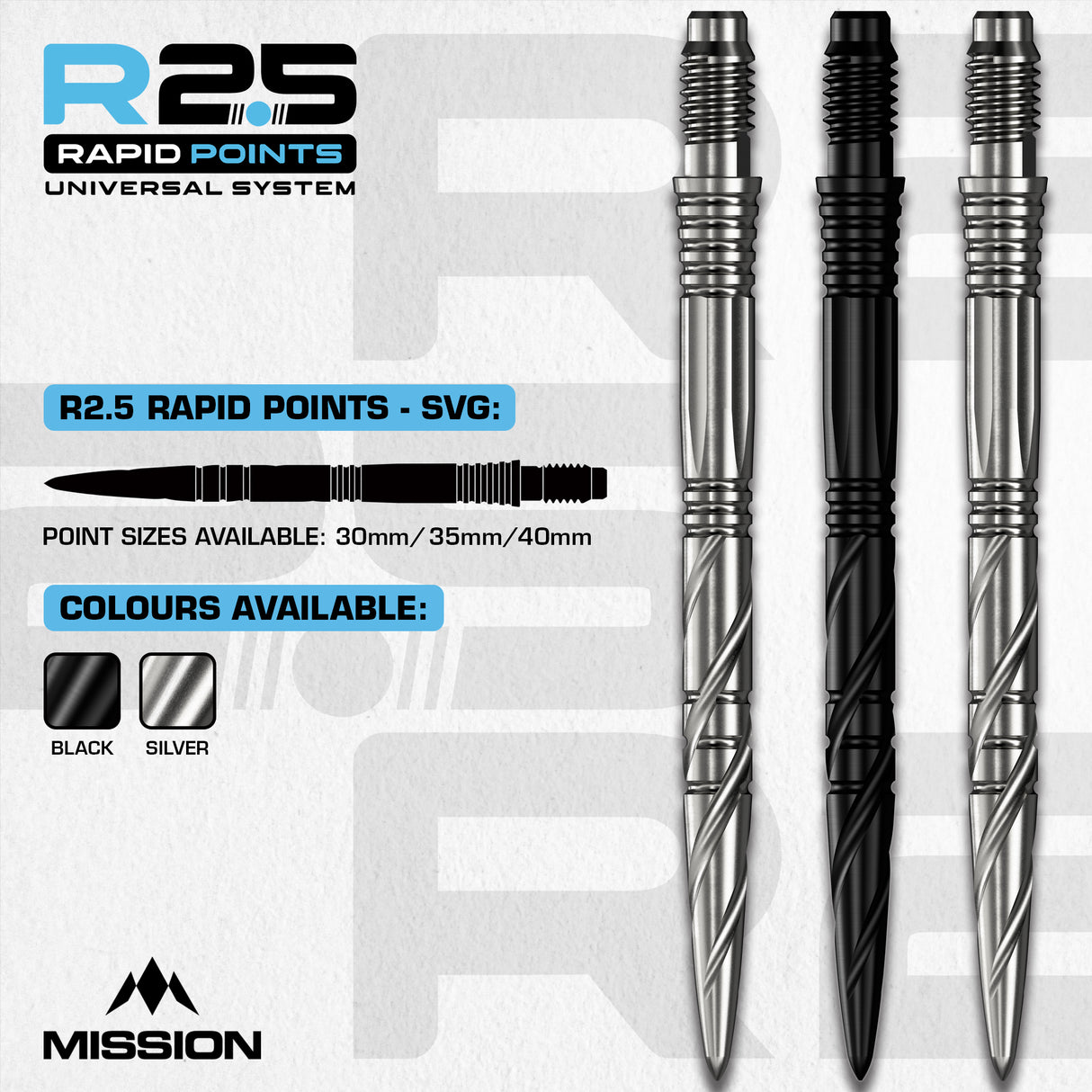 Mission R2.5 Rapid Dart Points - Steel Tip - SGV
