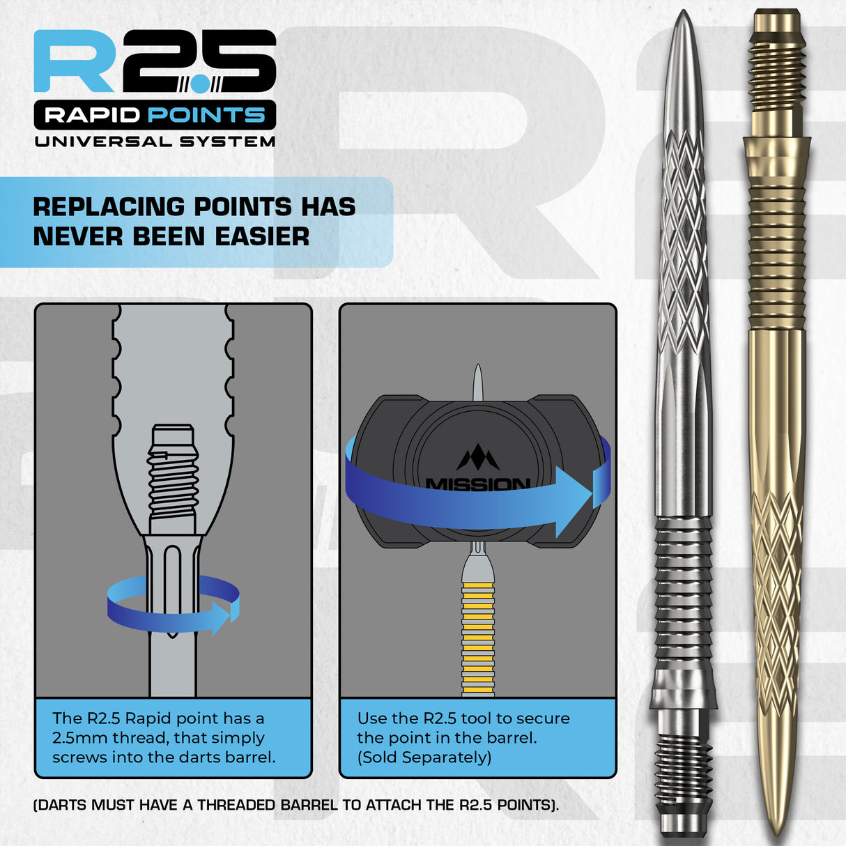 Mission R2.5 Rapid Dart Points - Point Changer Tool