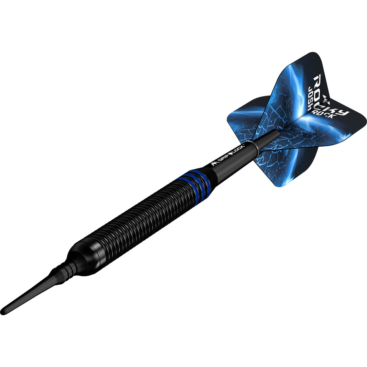 *Mission Josh Rock Darts - Soft Tip - Brass - Rocky - Black & Blue