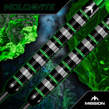 Mission Moldavite Darts - Steel Tip - 95% Tungsten - Black & Green