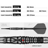 Caliburn Players Darts - Soft Tip - 90% Tungsten - Obsidian: Naikun