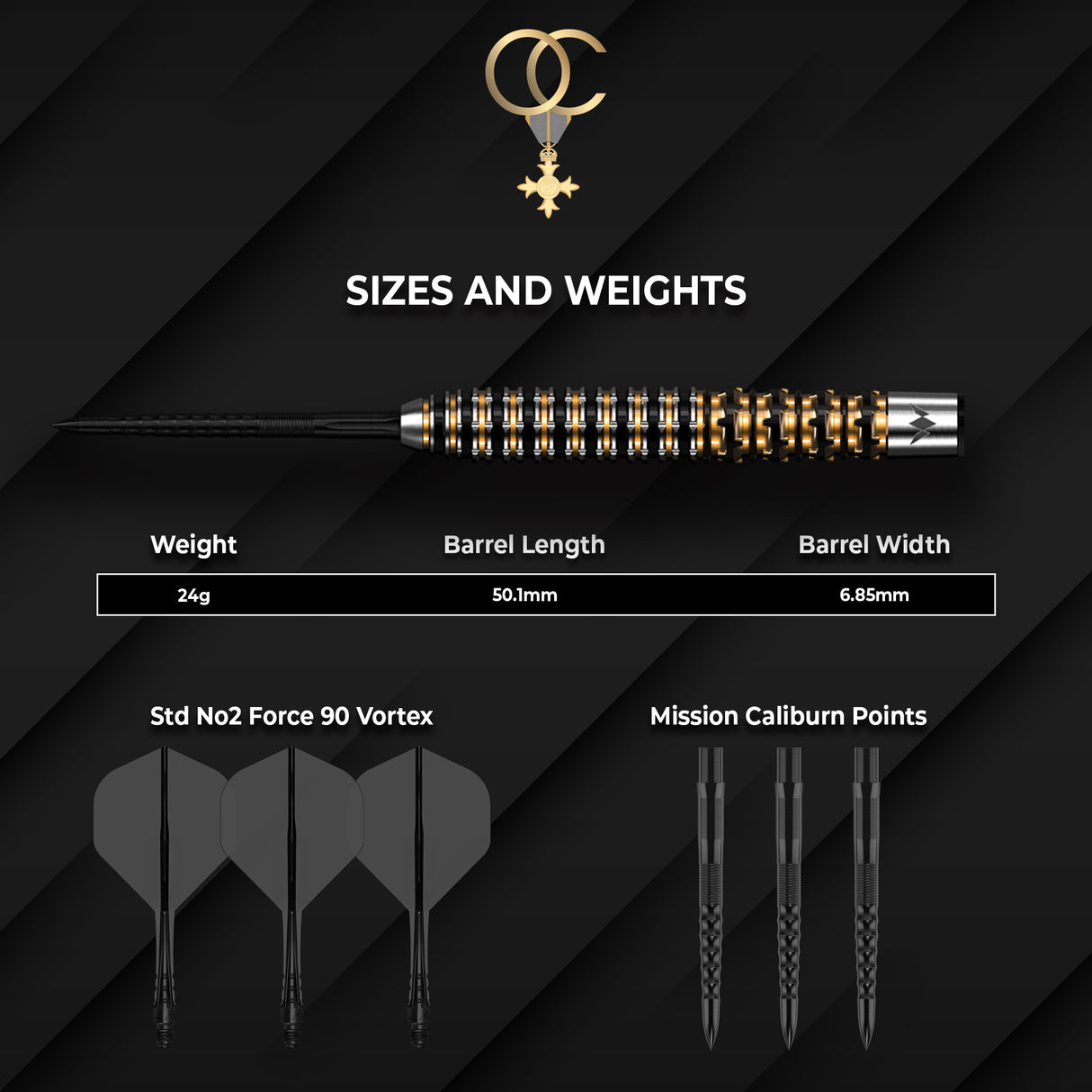 Mission Olly Croft OBE Darts - Steel Tip - 95% Tungsten - Limited Edition