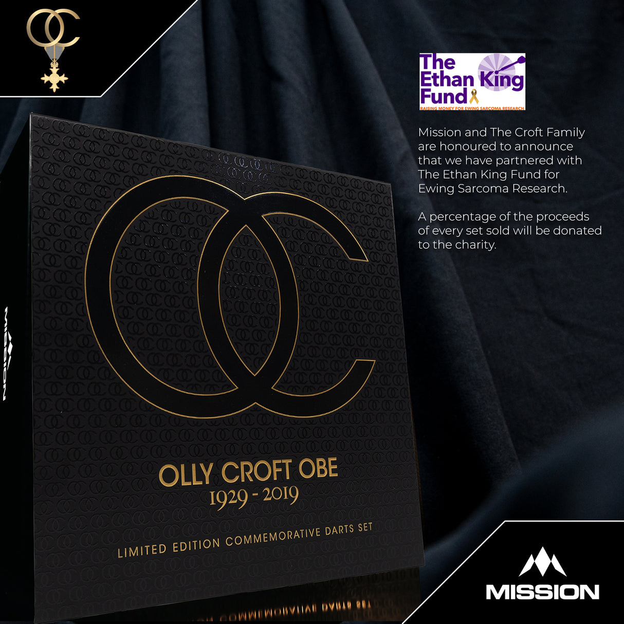 Mission Olly Croft OBE Darts - Steel Tip - 95% Tungsten - Limited Edition