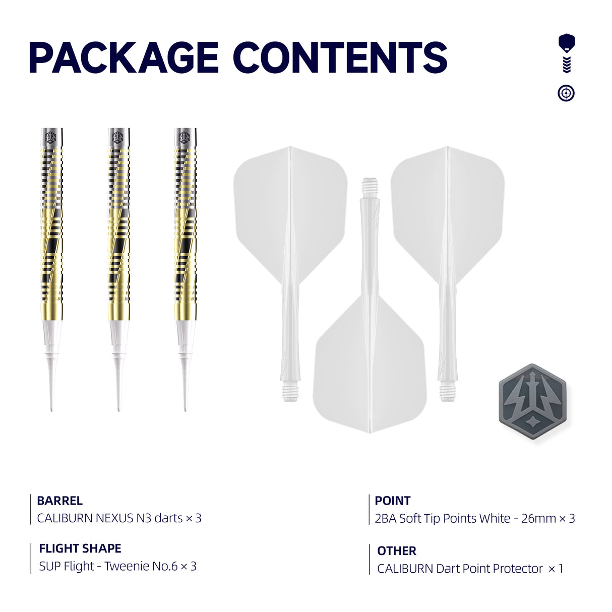 Caliburn Nexus Darts - Soft Tip - 95% Tungsten - N3