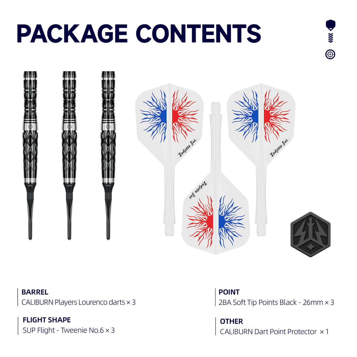 Caliburn Players Darts - Soft Tip - 90% Tungsten - Lourenco