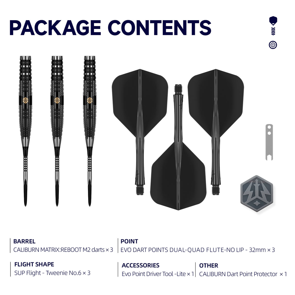 Caliburn Matrix:Reboot Darts - Steel Tip - 95% Tungsten - M2