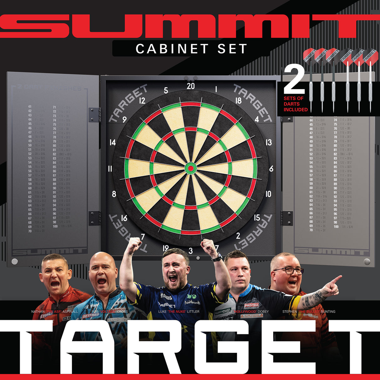 Target Summit Set - Dartboard & Cabinet