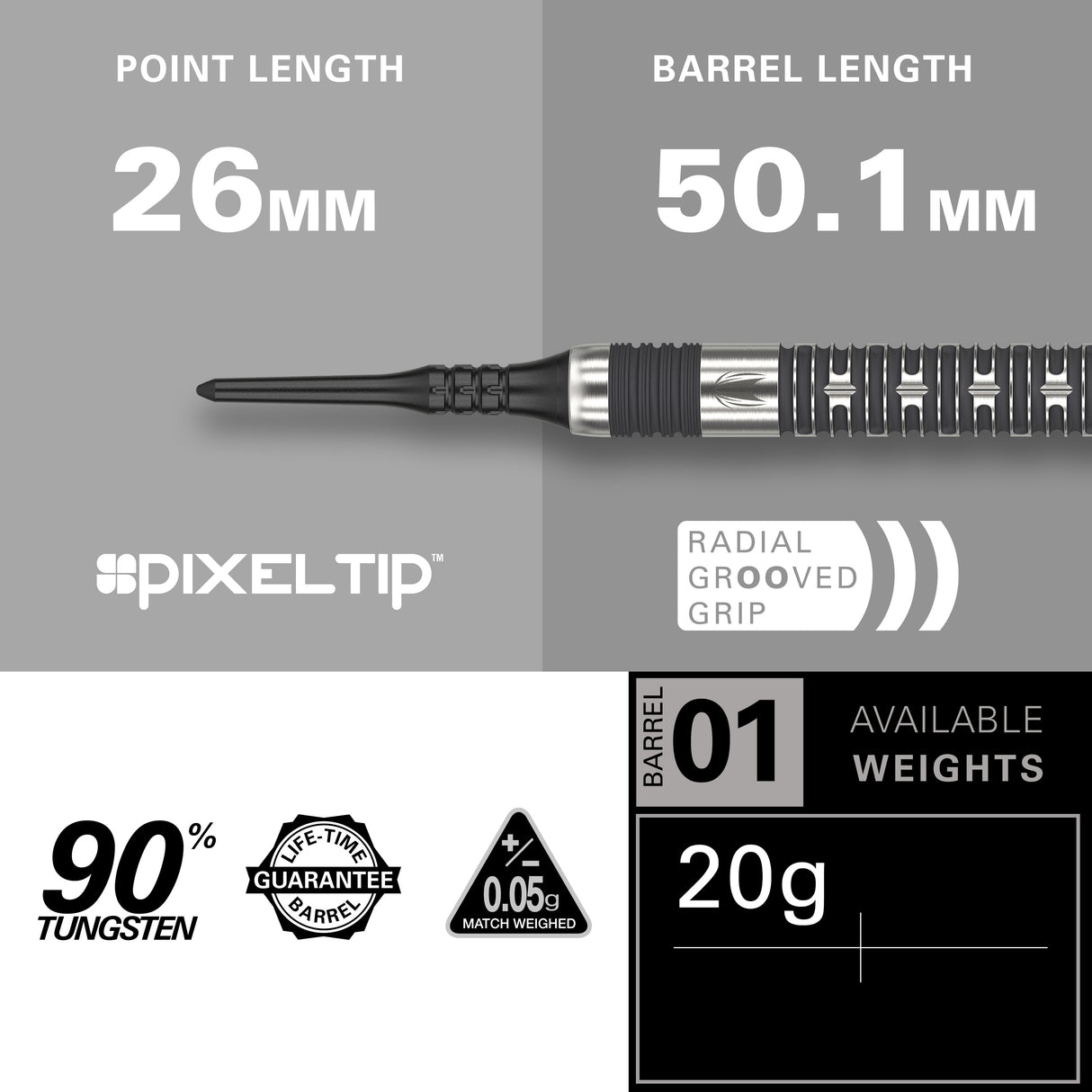 Target Chris Dobey Darts - Soft Tip - 90% Tungsten - Hollywood Action