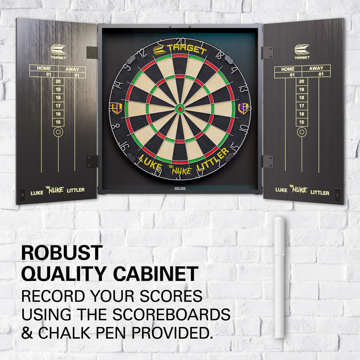 Target Dartboard & Cabinet Set - Luke Littler