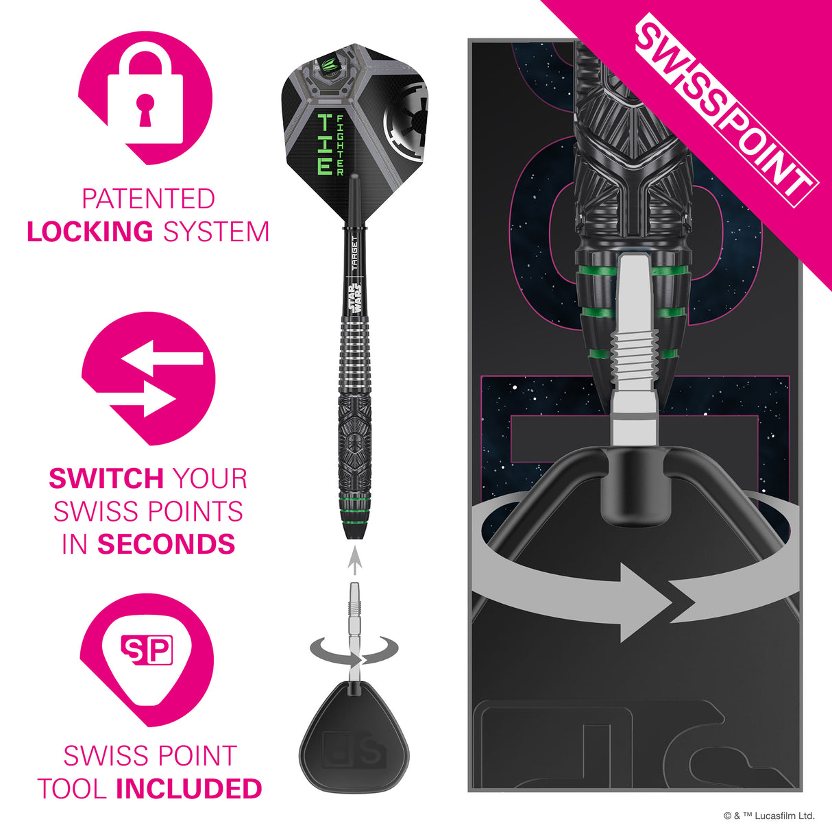 Target Star Wars Darts - Steel Tip - 90% Tungsten - Tie Fighter