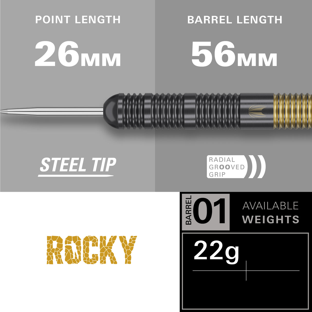 Target Josh Rock Darts - Steel Tip - Brass