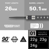 Target Chris Dobey Darts - Steel Tip - 90% Tungsten - Hollywood Action