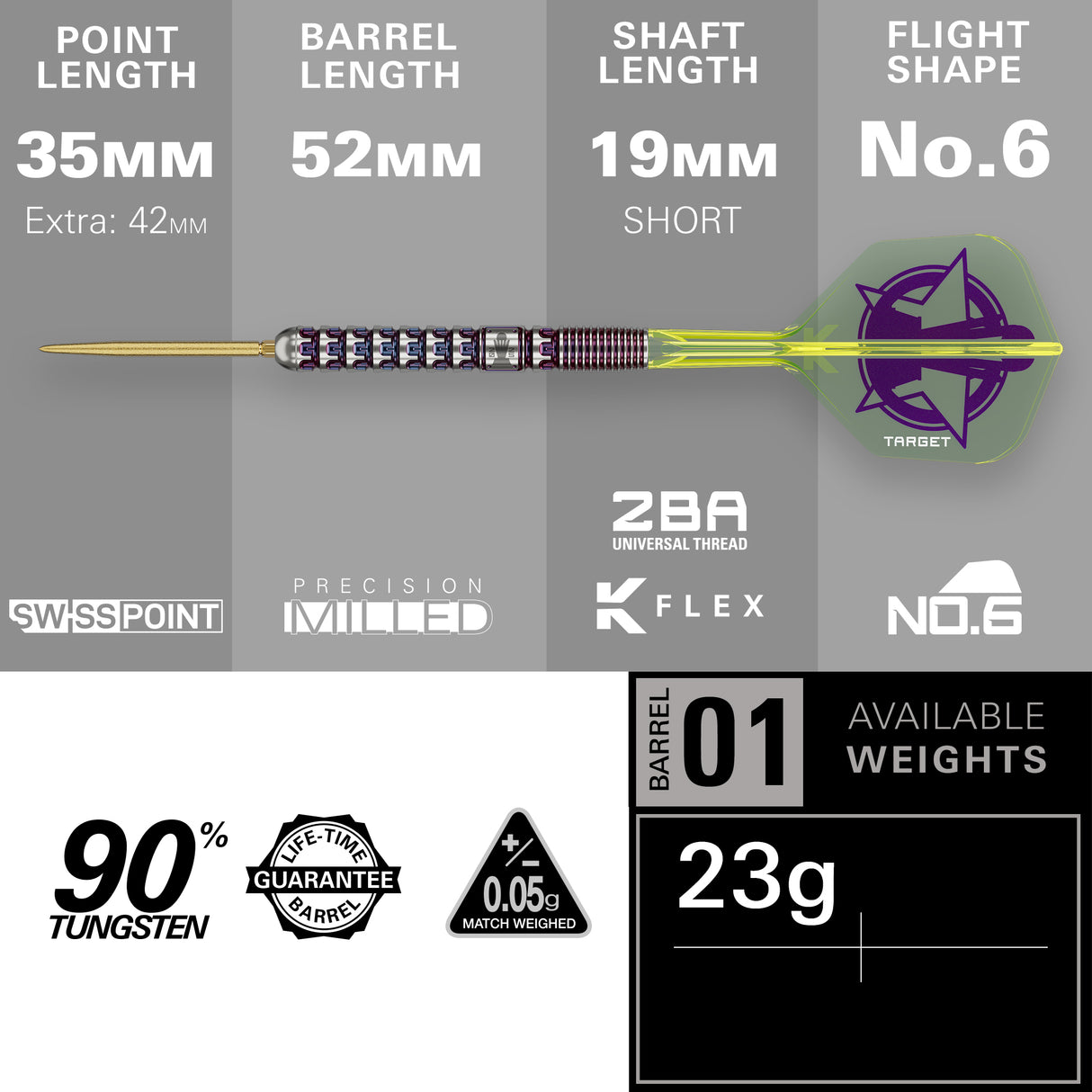 Target Luke Littler Darts - Steel Tip - 90% Tungsten - World Champion
