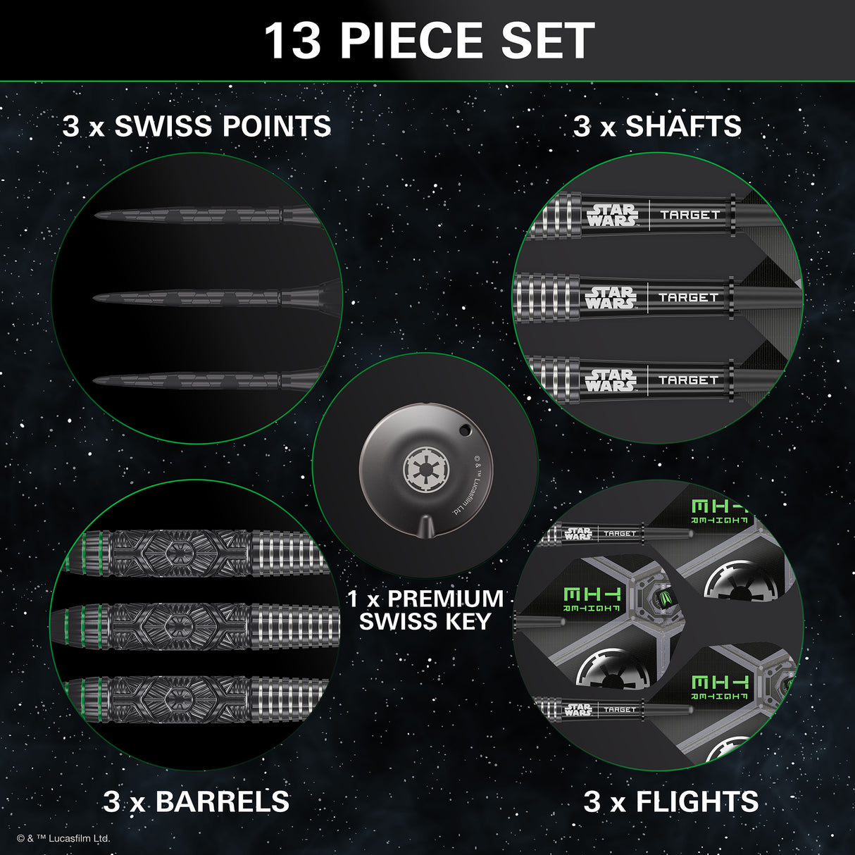 Target Star Wars Darts - Steel Tip - 90% Tungsten - Tie Fighter