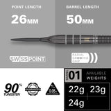 Target Nathan Aspinall Darts - Steel Tip - 90% Tungsten - Echo