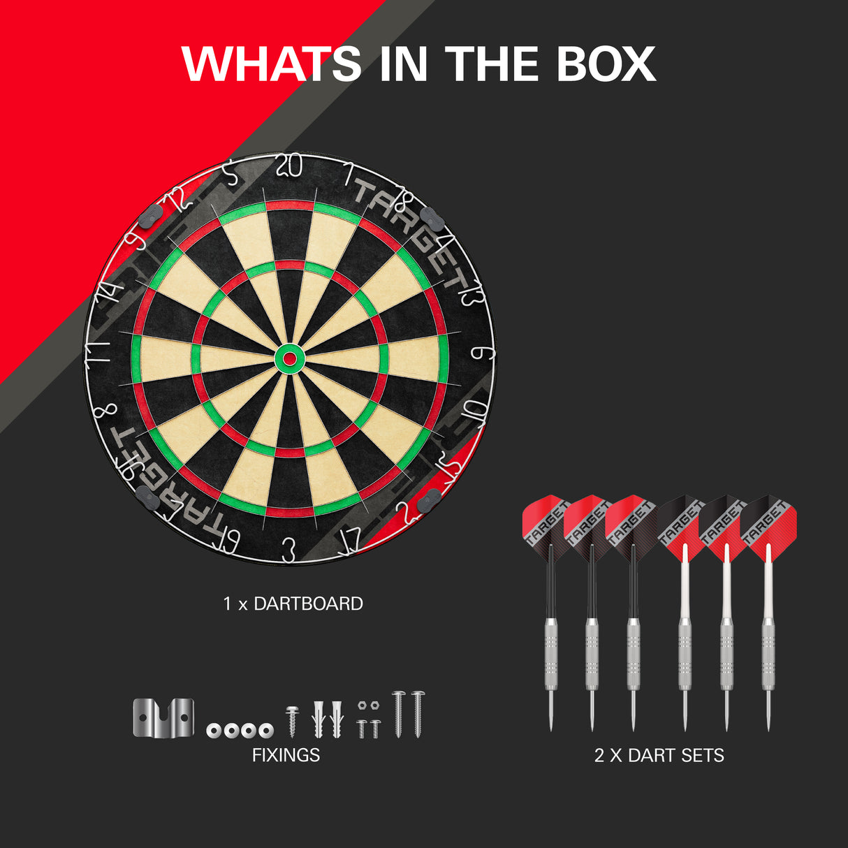 Target Rift Dartboard Set - Dartboard + 6 darts