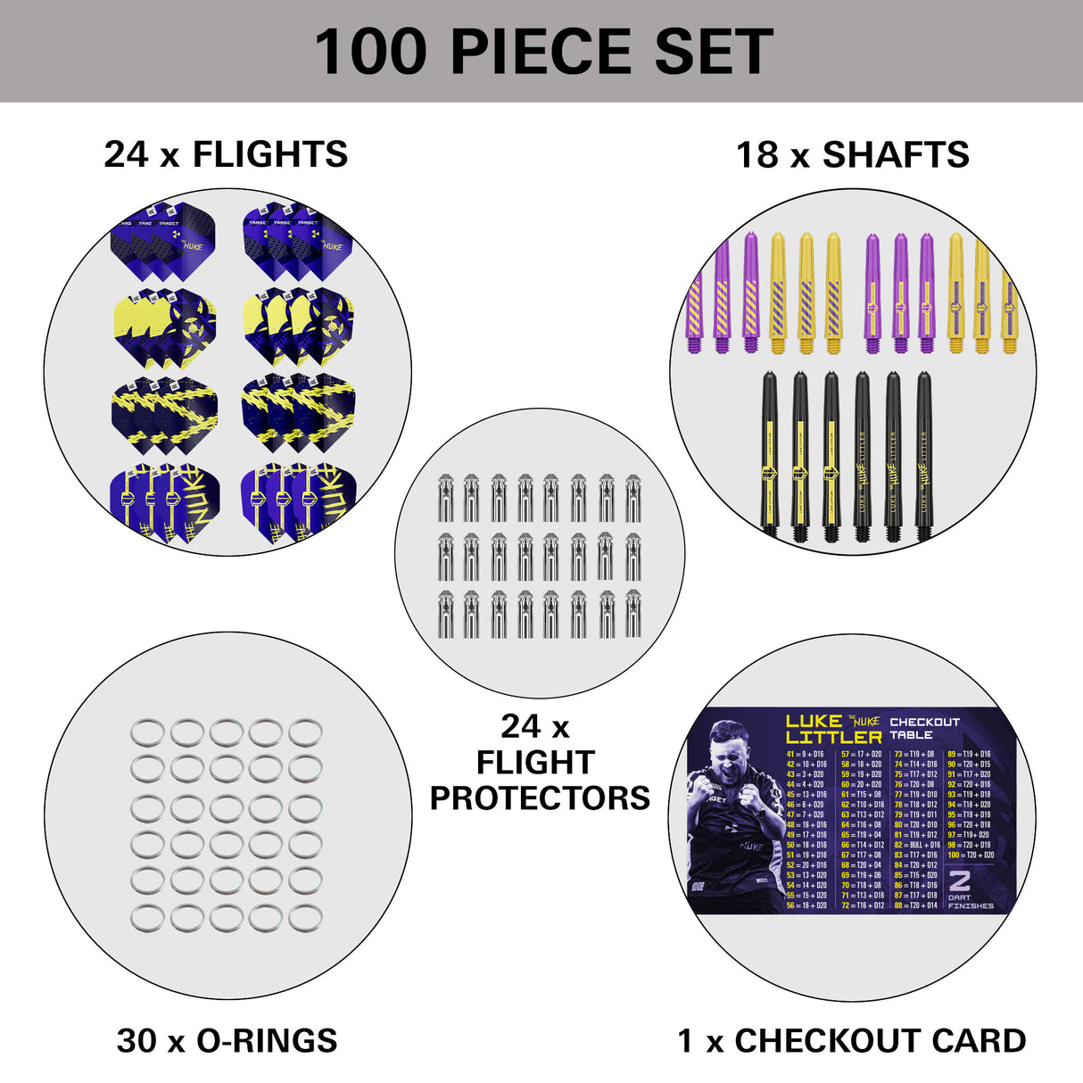 Target Luke Littler Darts - 100 piece Accessory Kit