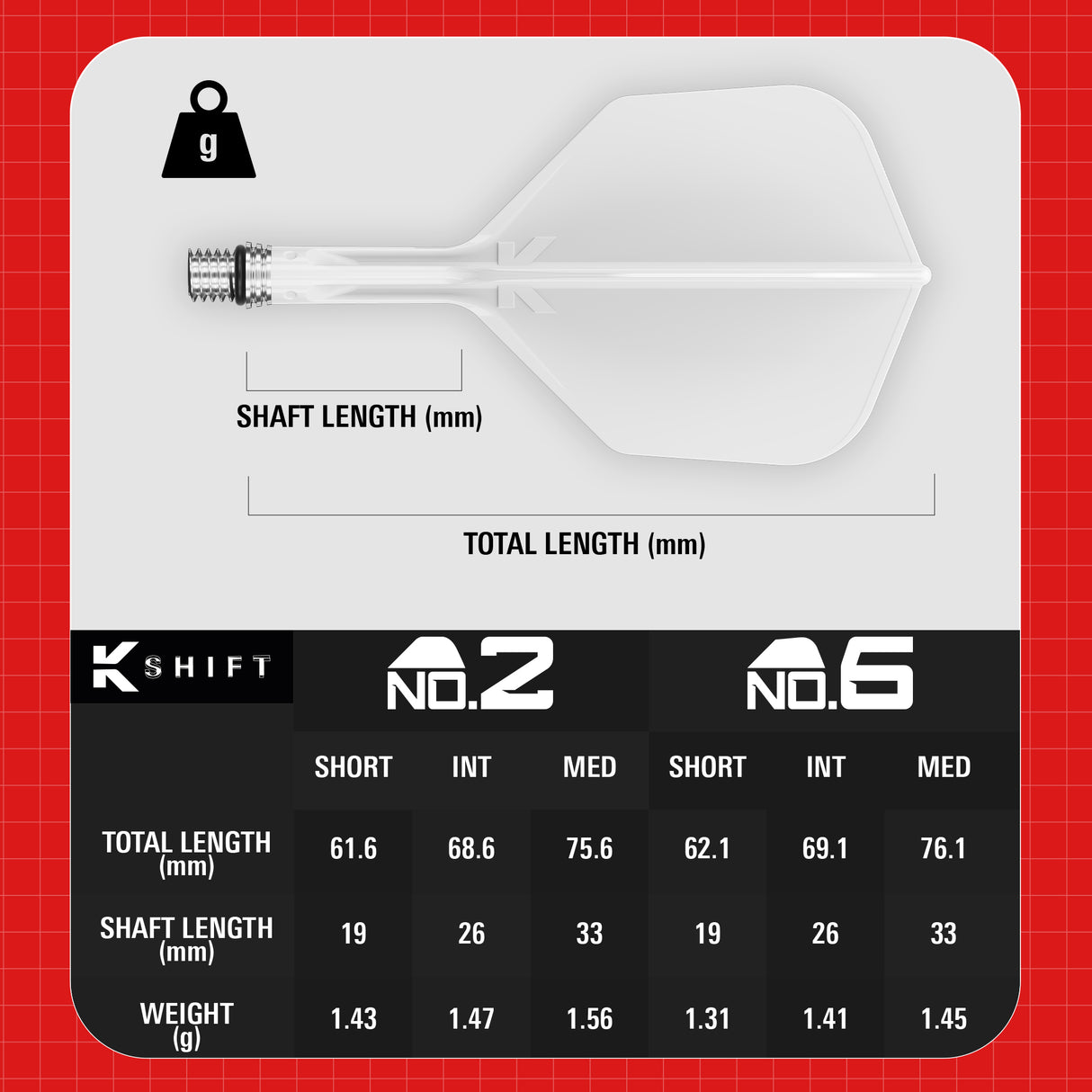 Target K-Shift Dart Flights - Standard No.6