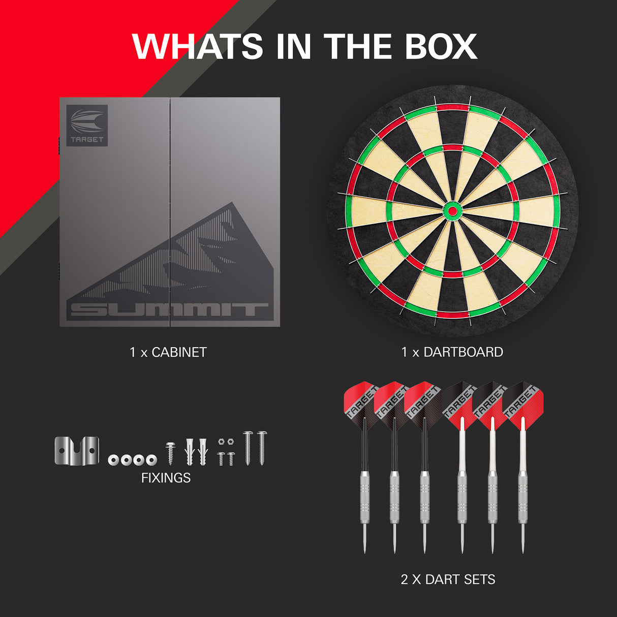 Target Summit Set - Dartboard & Cabinet
